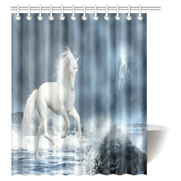Dreamy Horse Waterproof Bathroom Polyester Shower Curtain Liner Water Resistant